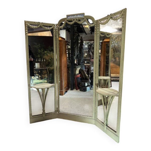 Miroir triptyque de style Louis XVI d’époque Napoléon III