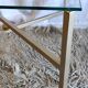 Articulated coffee table gilded metal and glass – 60s/70s