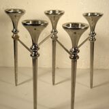 Design chandelier in silver metal
