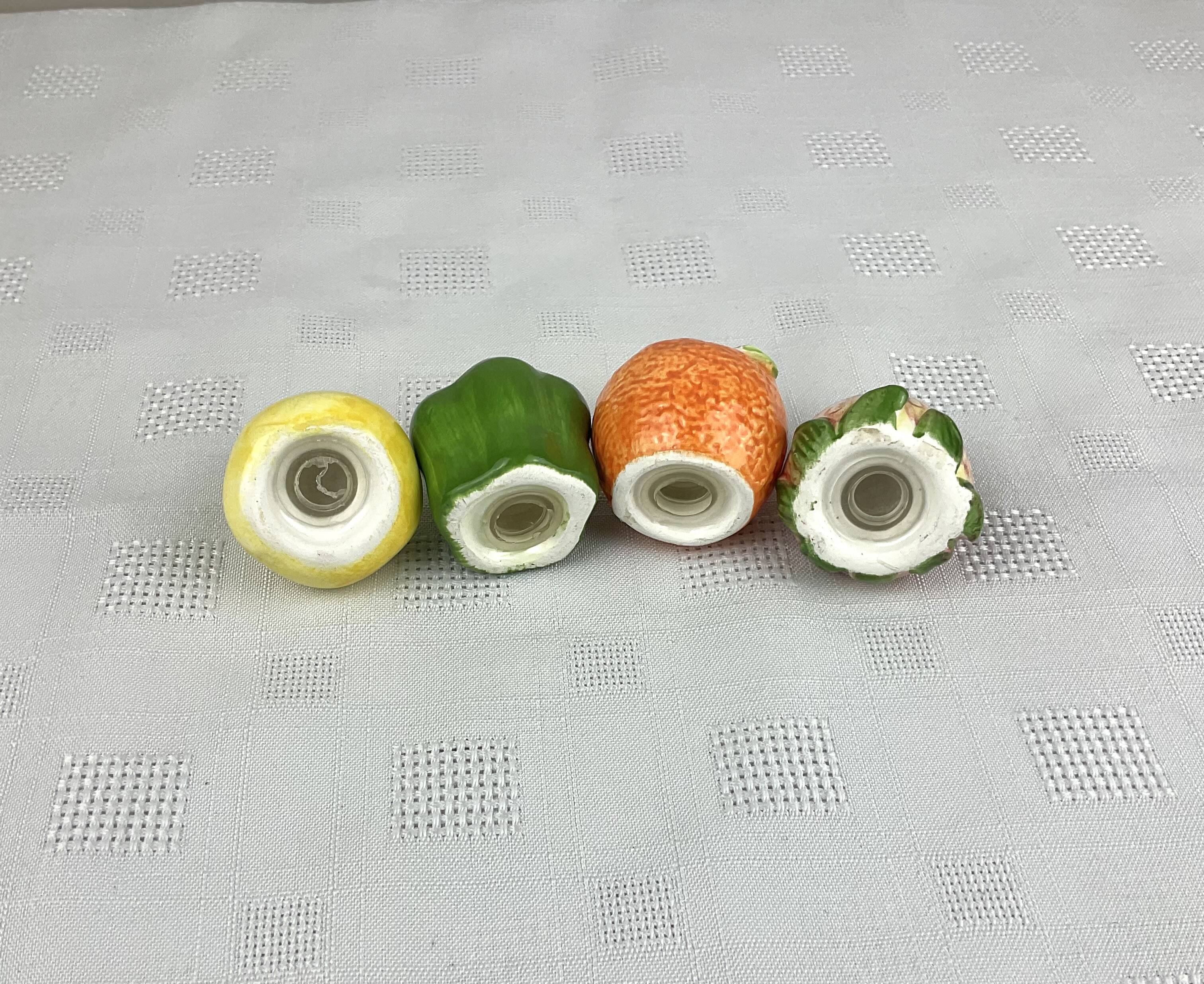 Miniature fruit salt and pepper shakers
