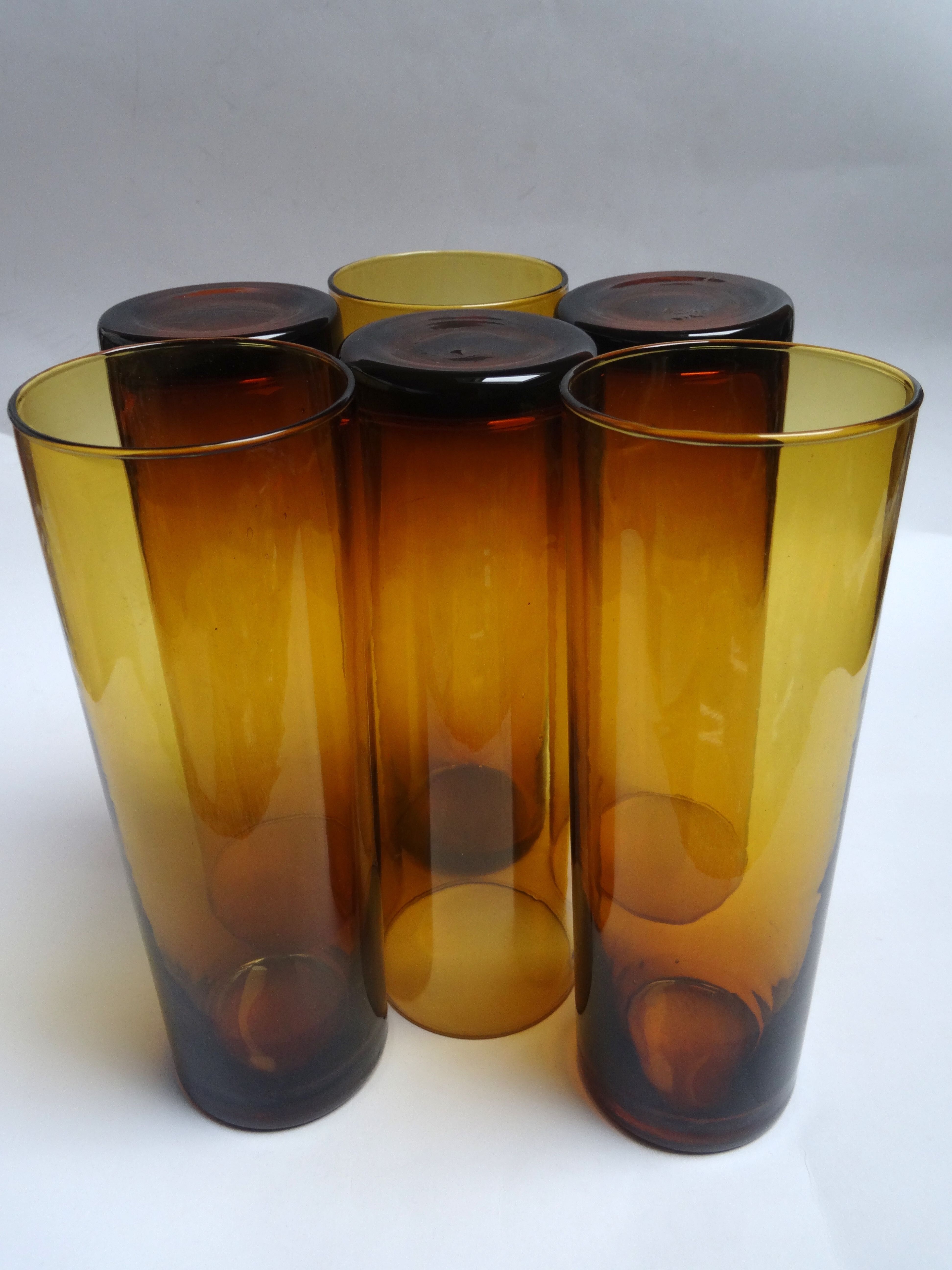 6 high brown glasses