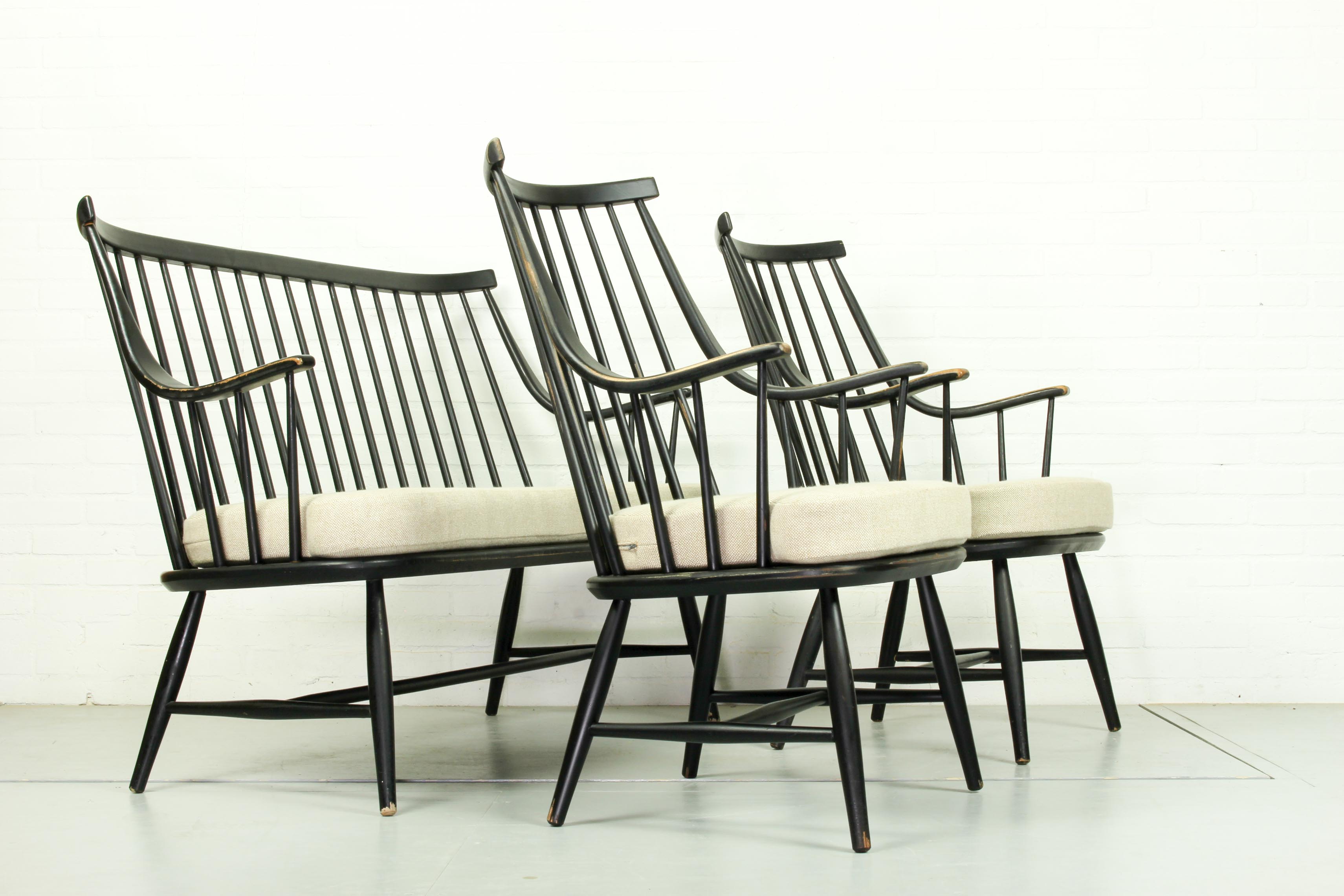 Model Grandessa armchairs and matching sofa by Lena Larsson for Pastoe & Nesto, 1959, Set of 3