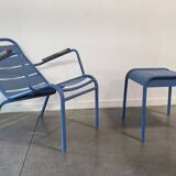 Edmond & fils - 1 Armchair + 1 Stool VAUX-LE-VICOMTE 007 - Tuileries collection