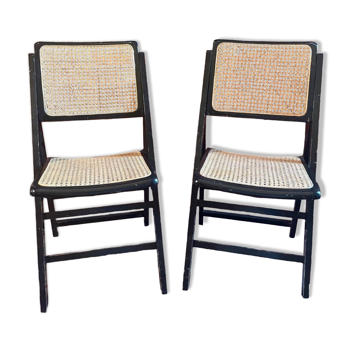 Folding cane chairs