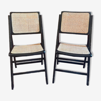 Folding cane chairs