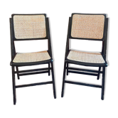 Chaises cannées pliantes