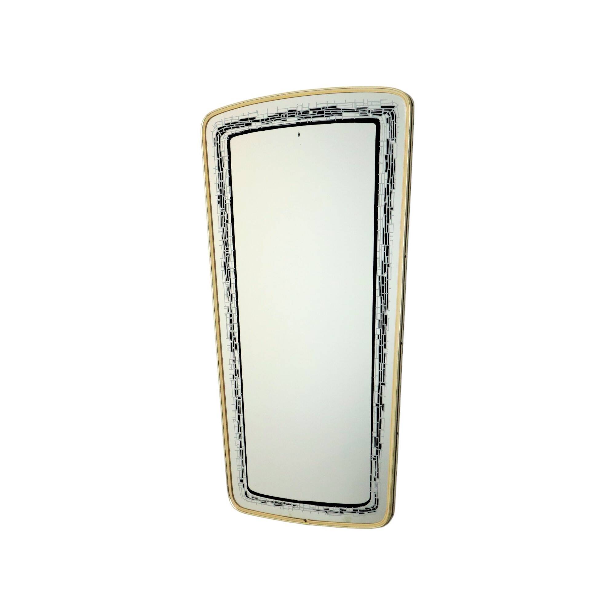 Fifties Rockabilly Mirror Geometric Motif Gold Vintage Design