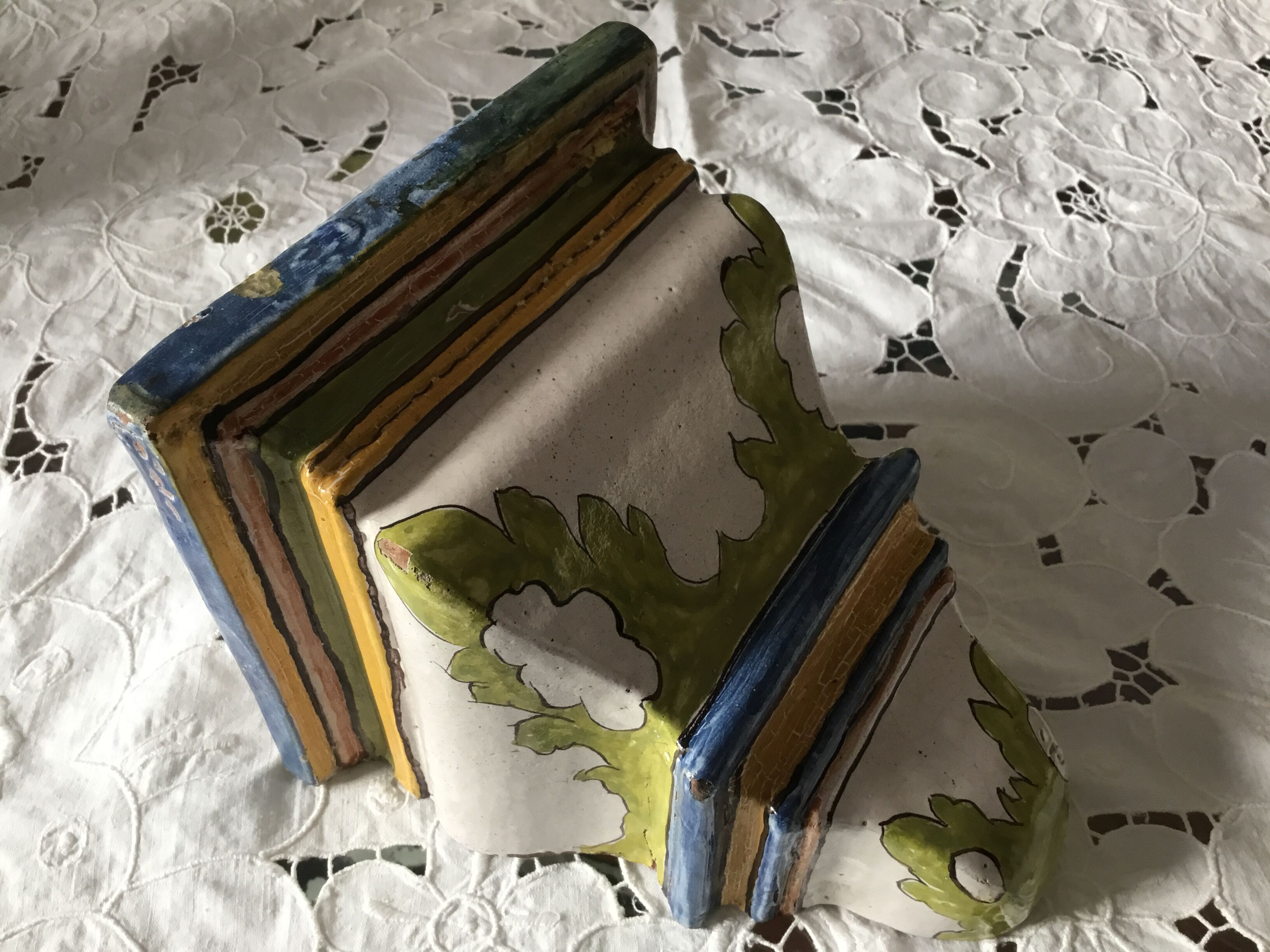 Rustic ceramic wall console