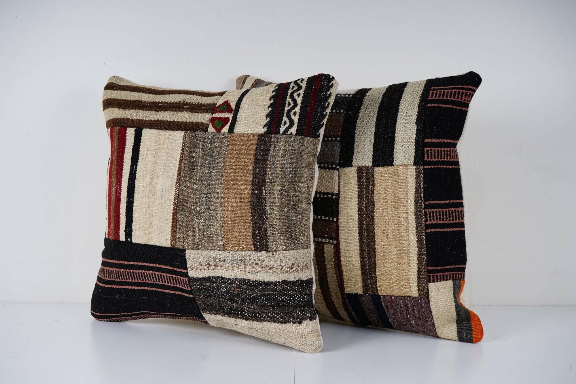 Set of 2 vintage kilim cushion covers 48x48 cm
