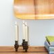Tripod candle holder in wood and brass, Germany, 1960s/70s
