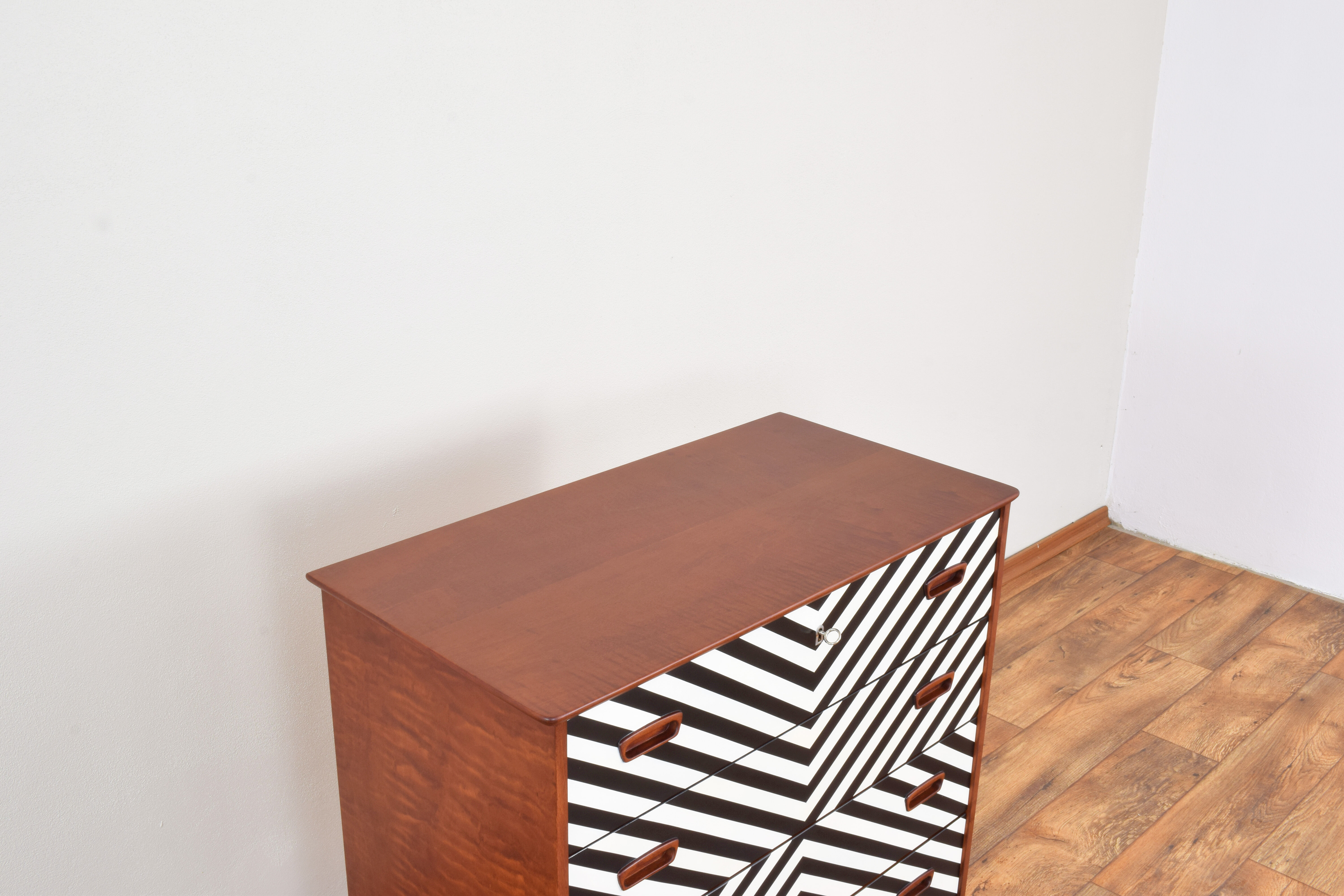 Mid-Century Danish Op-Art Chest of Drawers, 1960s.
