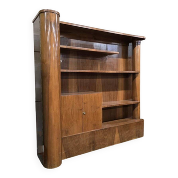 Armoire étagère art déco vintage courbée en bois