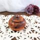 Handmade wooden box brown copper polychrome vintage