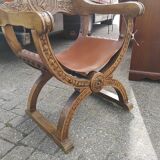 Old chair with wood carving