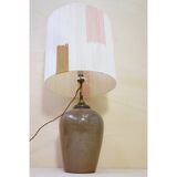 Sandstone lamp base and cotton thread lampshade, 1970s.