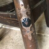 Medieval style bar furniture and two stools