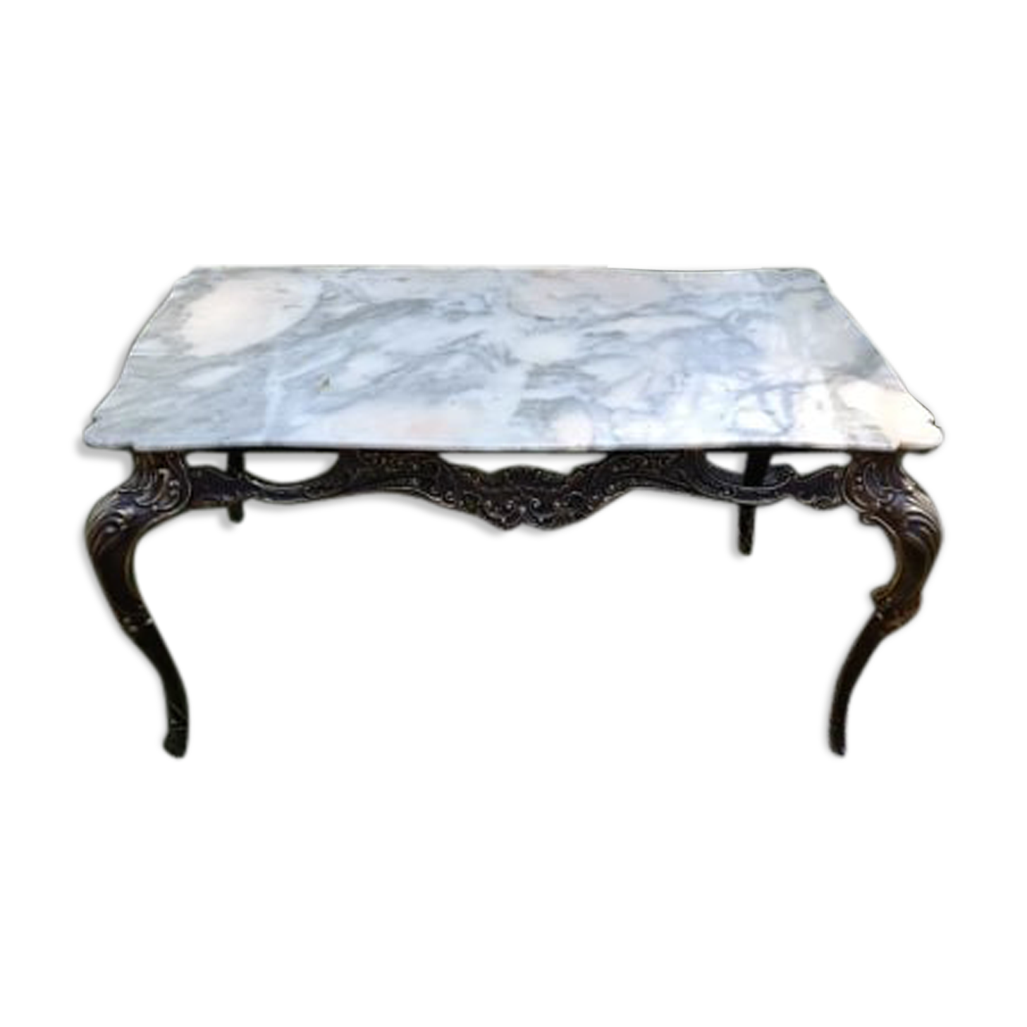 Brass and marble coffee table