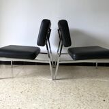 2 vintage chrome and skaï 70s chairs