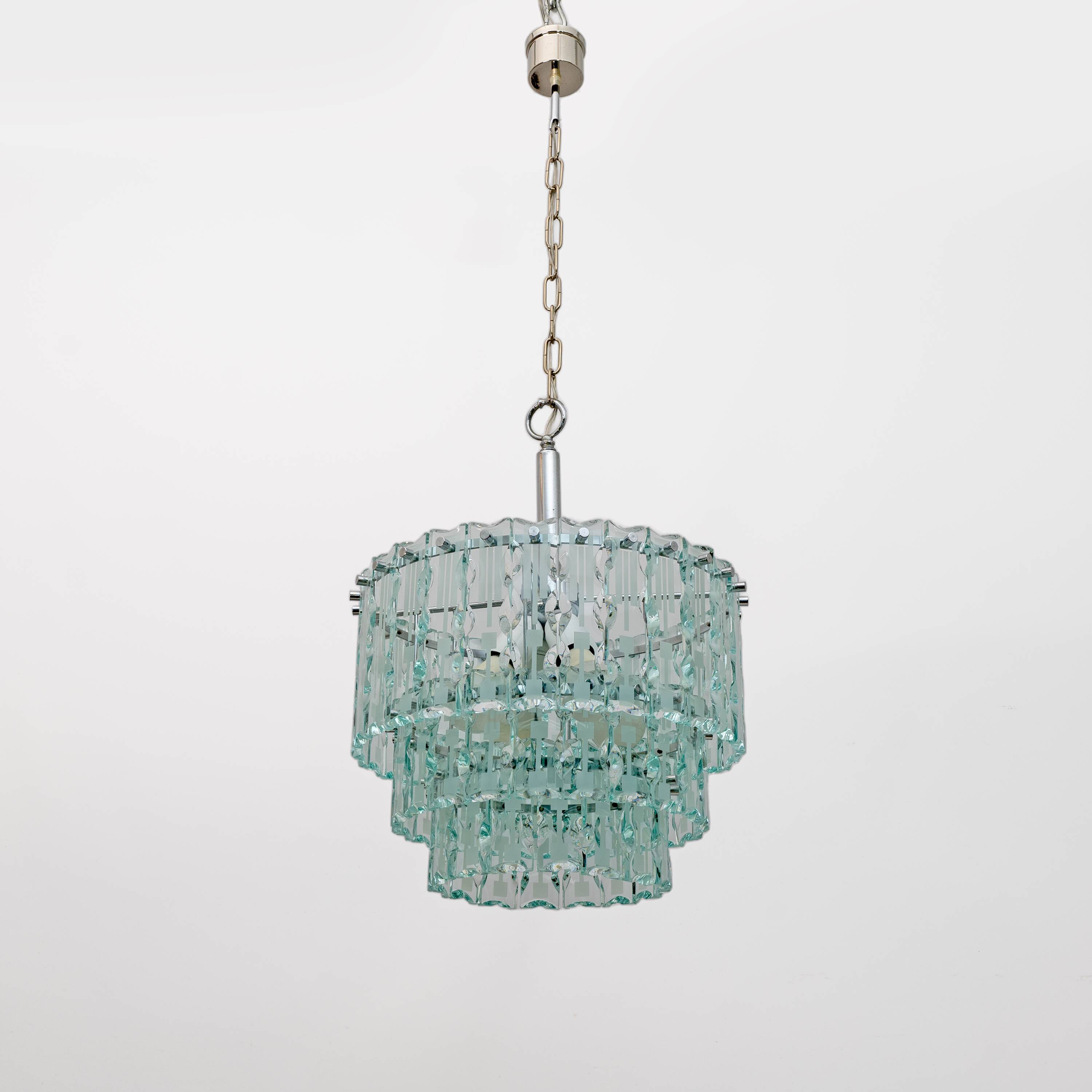 Ground Crystal Chandelier by Cristal Art, Italy, 1970s