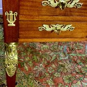 Empire style desk return from egypt double sided in mahogany and gilded bronzes year 1900