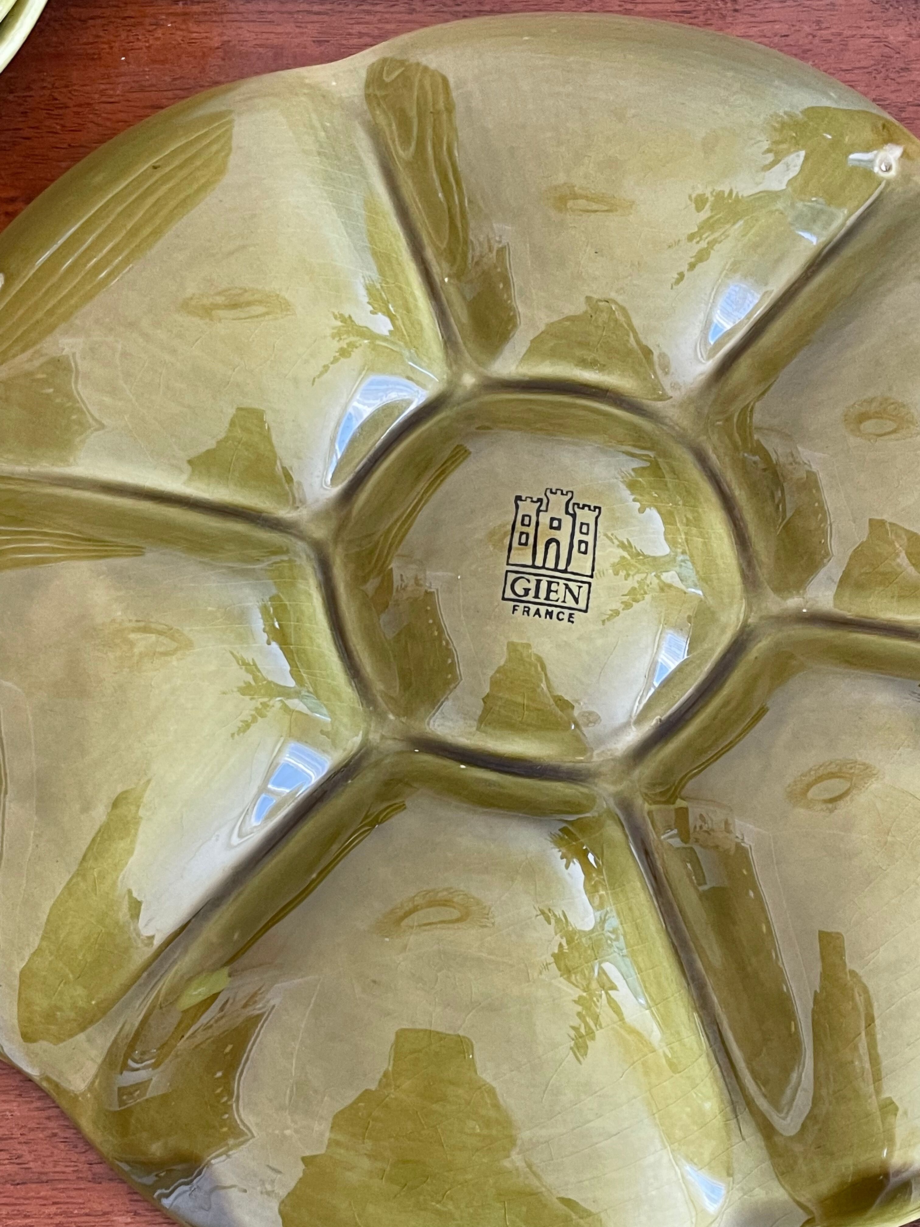 Ceramic oyster plates from Gien