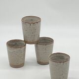Ensemble de 4 gobelets / verre grès Roger Jacques , vintage