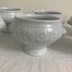 6 white porcelain broth bowls Wild Ivy