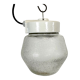 Suspension en porcelaine blanche vintage avec verre dépoli, années 1970