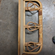 Shelf coat rack hooks vintage rattan