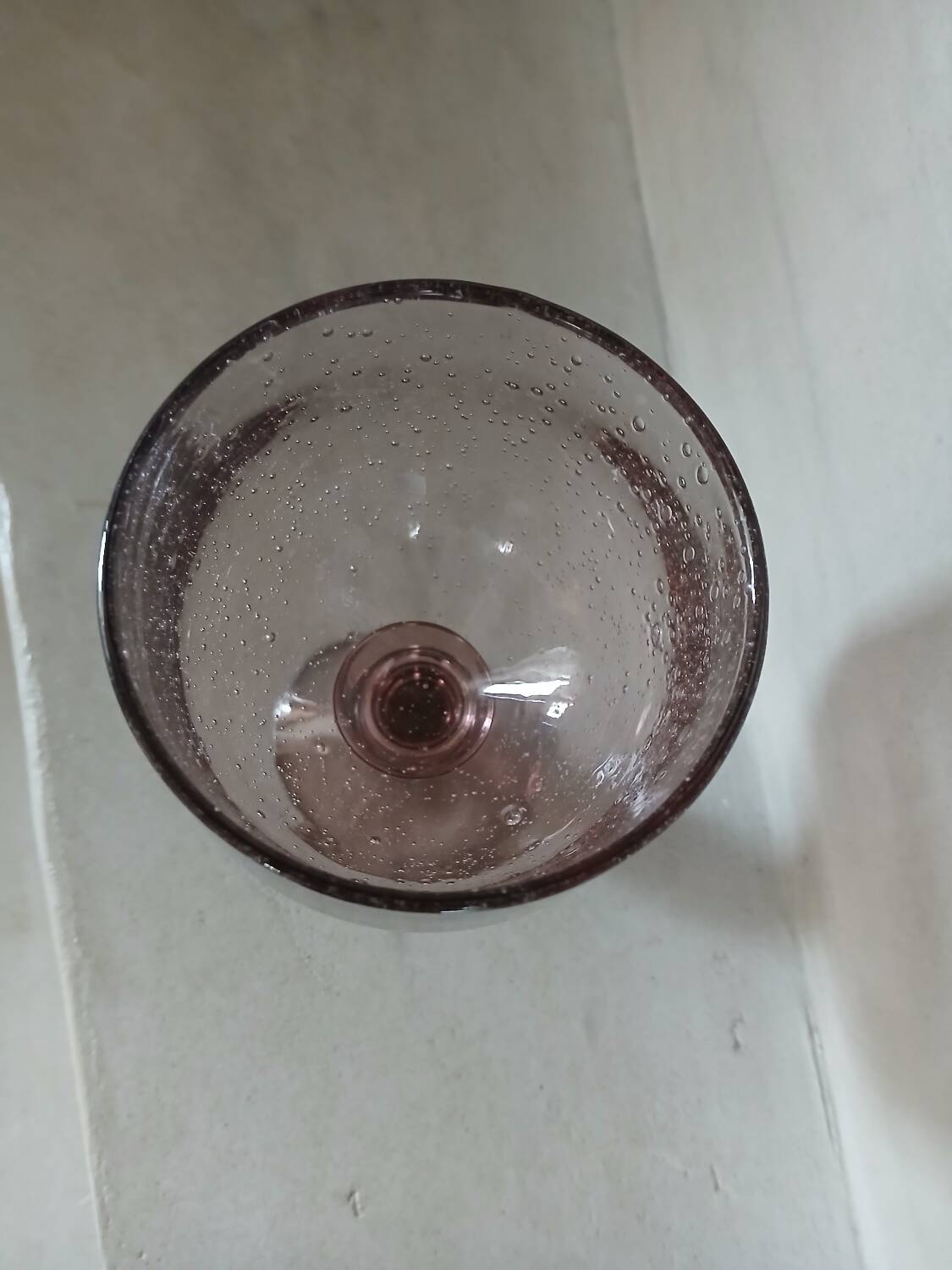 Large stemmed glass with bubble glass