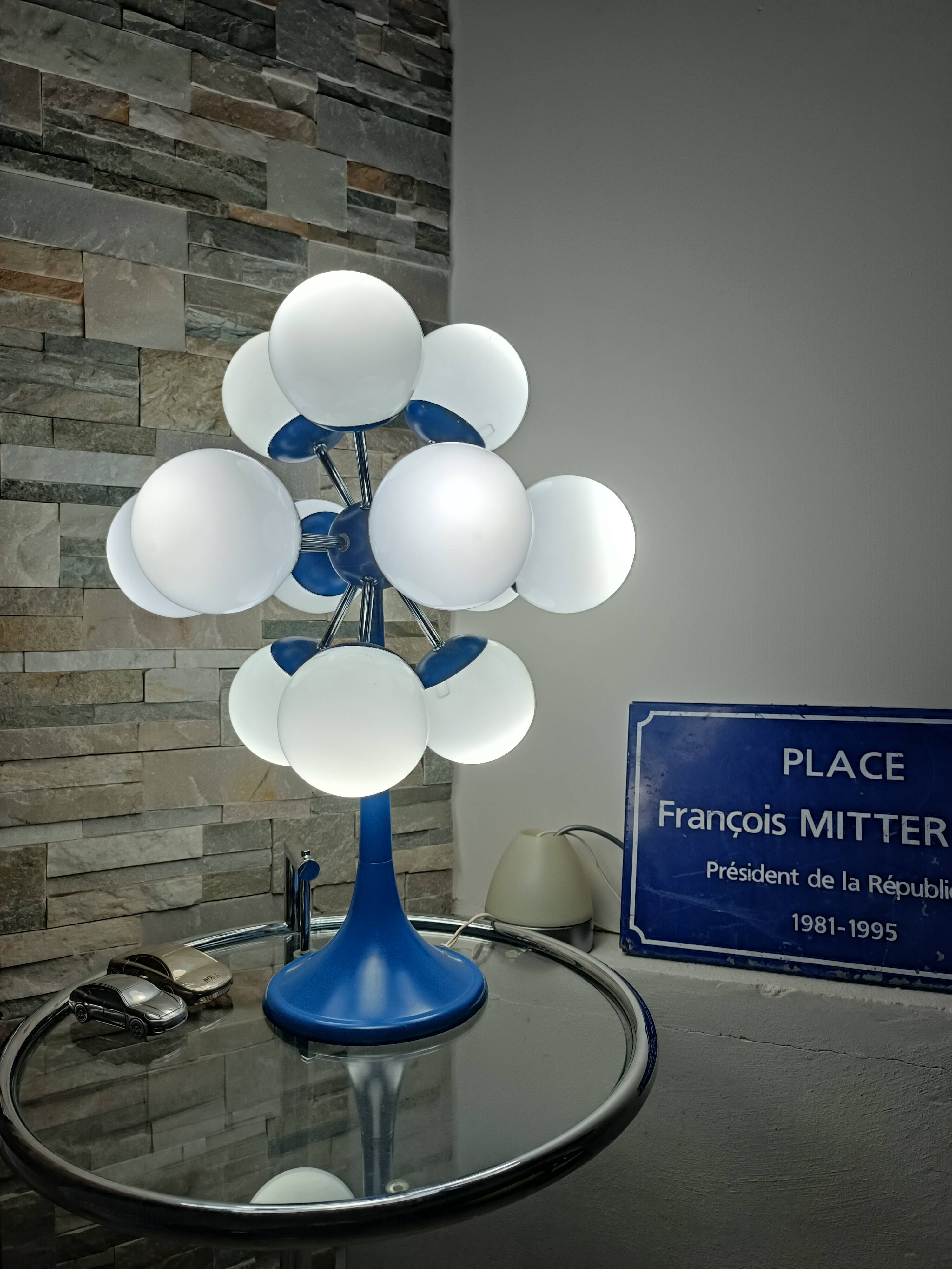 Sputnik lamp space age 12 globes 1970s