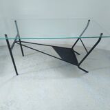 50's design glass coffee table