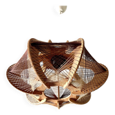 Scandinavian wooden suspension with stretched wires 1970