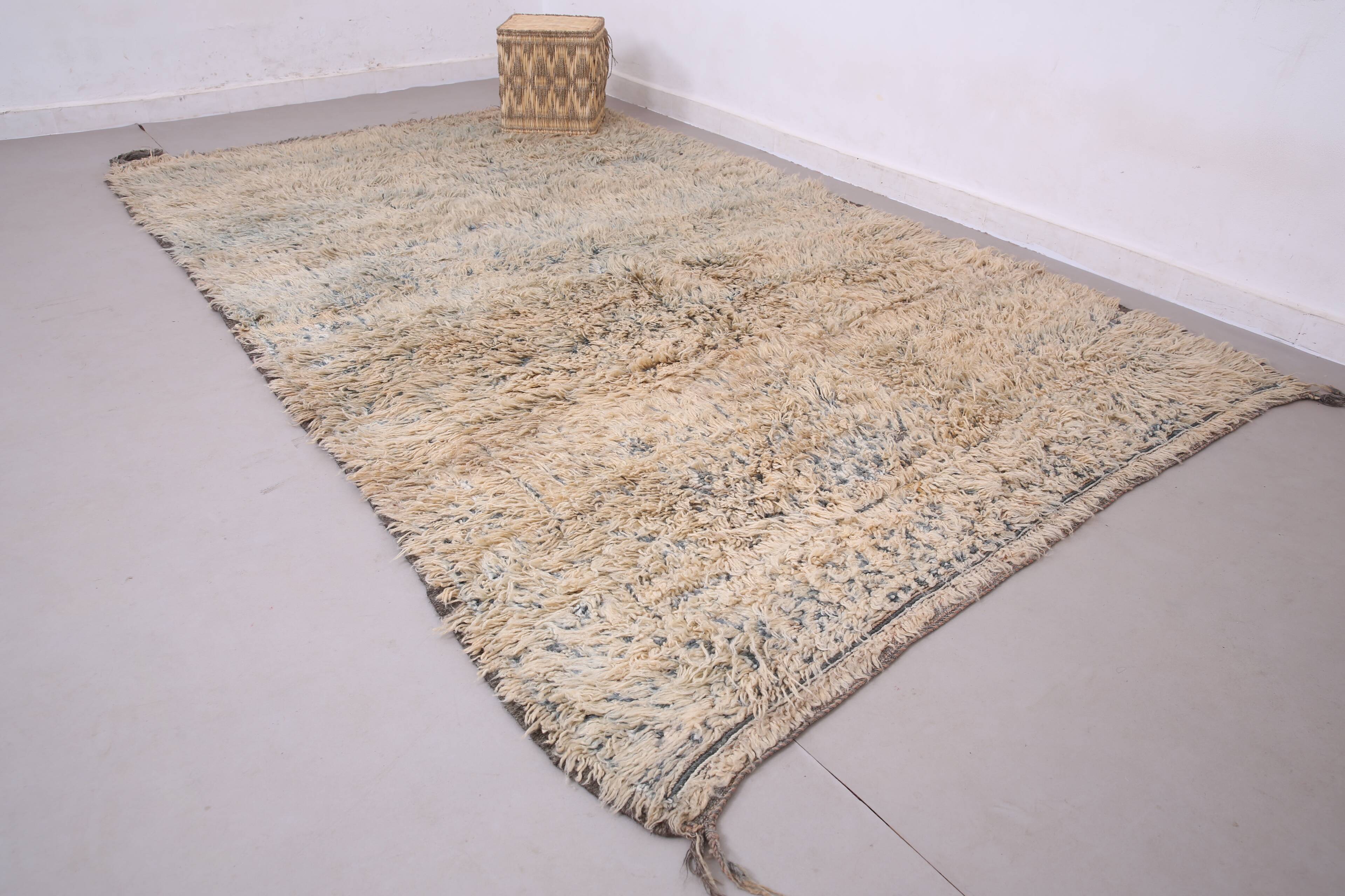 Shag Vintage Moroccan Rug 202 x 325 cm - Berber Wool Rug - Handmade Rug