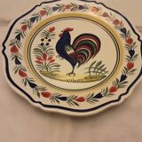 Plate faience henriot quimper model oq blue