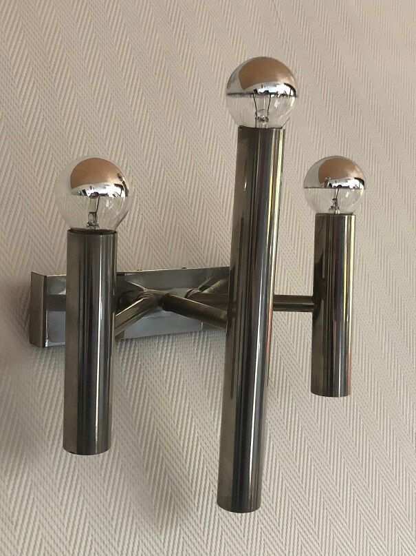 Chrome wall lamp from the 70s