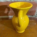 Antique Vase with Handles Yellow Ceramic Vintage Decoration #C605