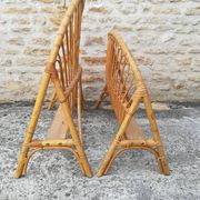 Tête et pied de lit corbeille en rotin