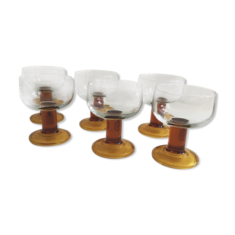 6 verres à pied années 70