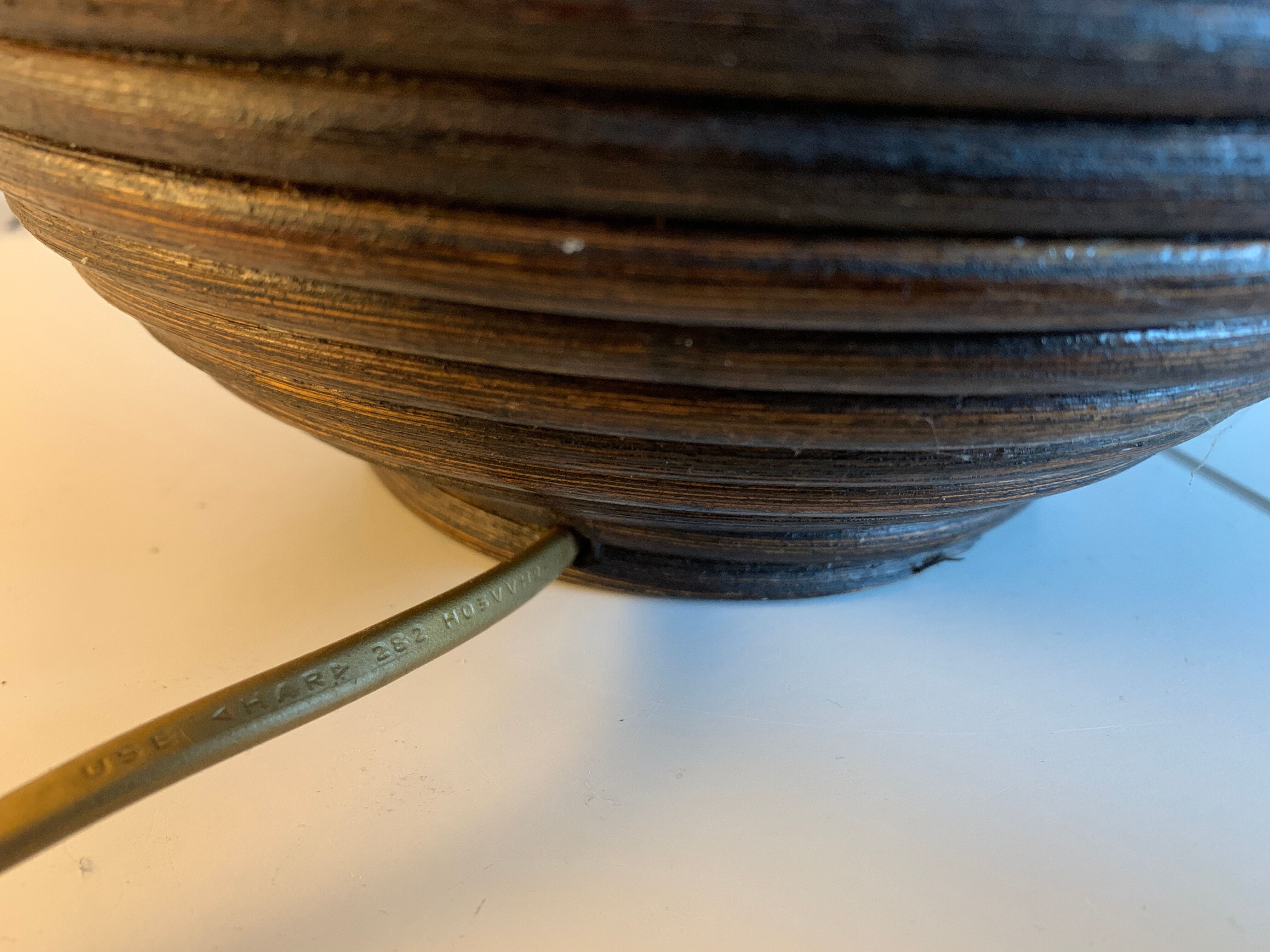 Rattan lamp with original lampshade, 1960