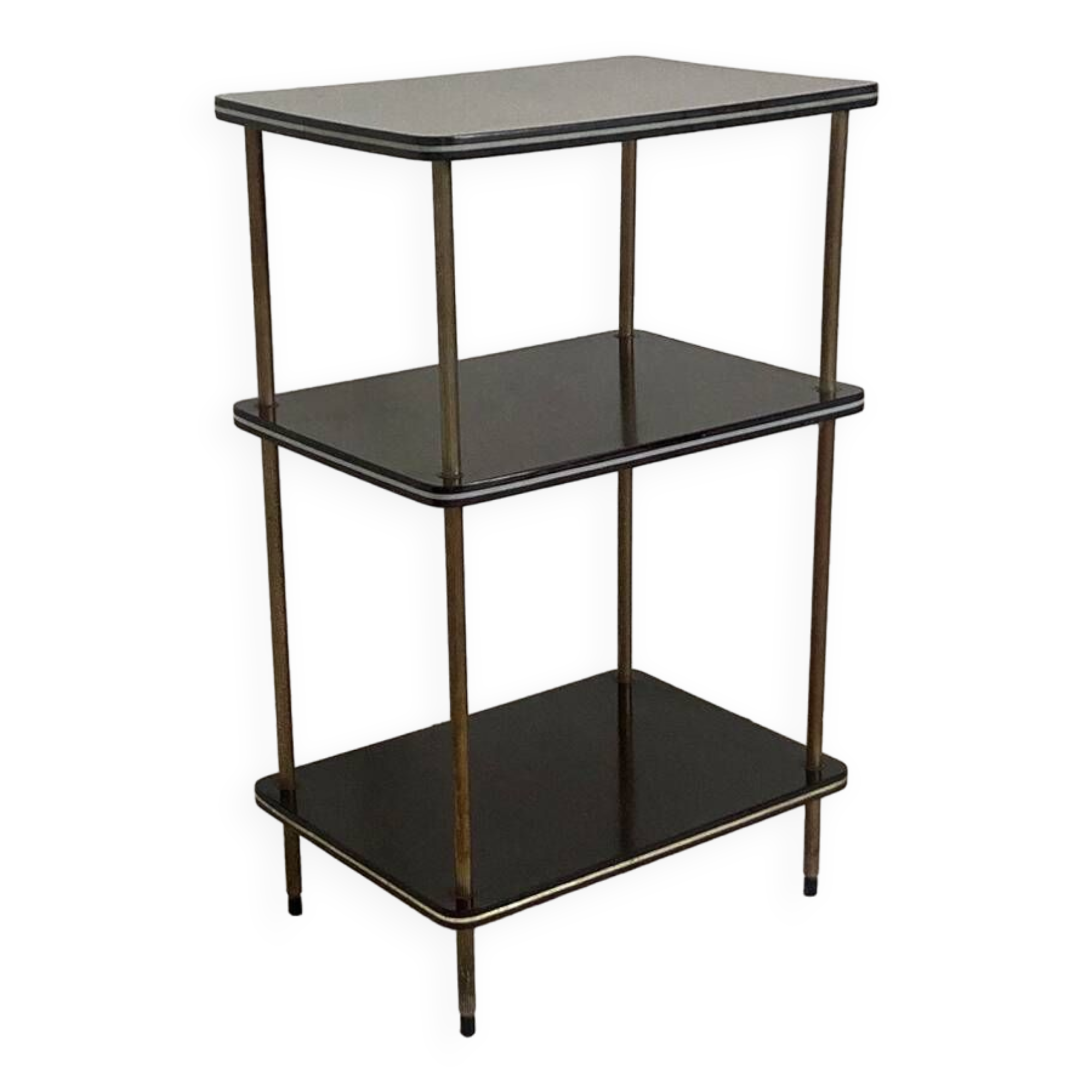 Table d'appoint en laiton et mélaminé, années 50's