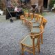 6 bistro chairs in solid oak, 1920s