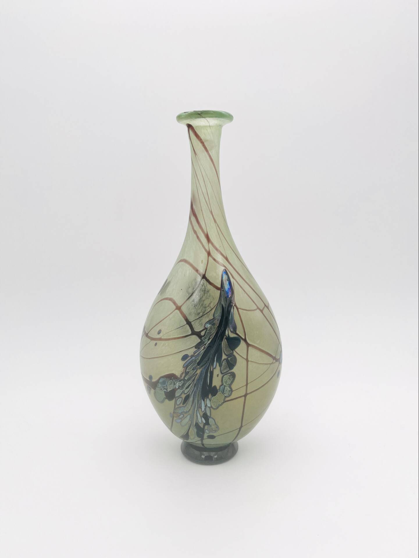 Vase Robert Pierini Studio Glass 1984 29cm 1.1kg Signed
