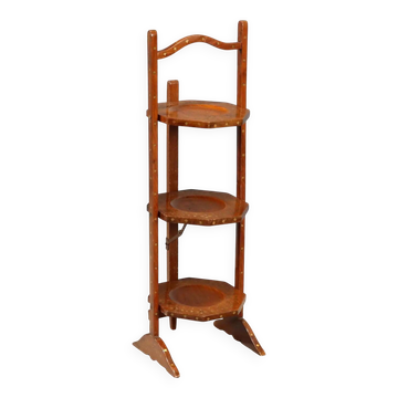 Antique walnut valet with inlays and brass, Italy, late 19th century.