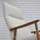 1970s, Scandinavian design, high-backed rocking chair, reupholstered.