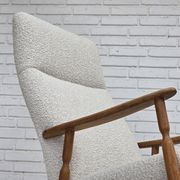 1970s, Scandinavian design, high-backed rocking chair, reupholstered.