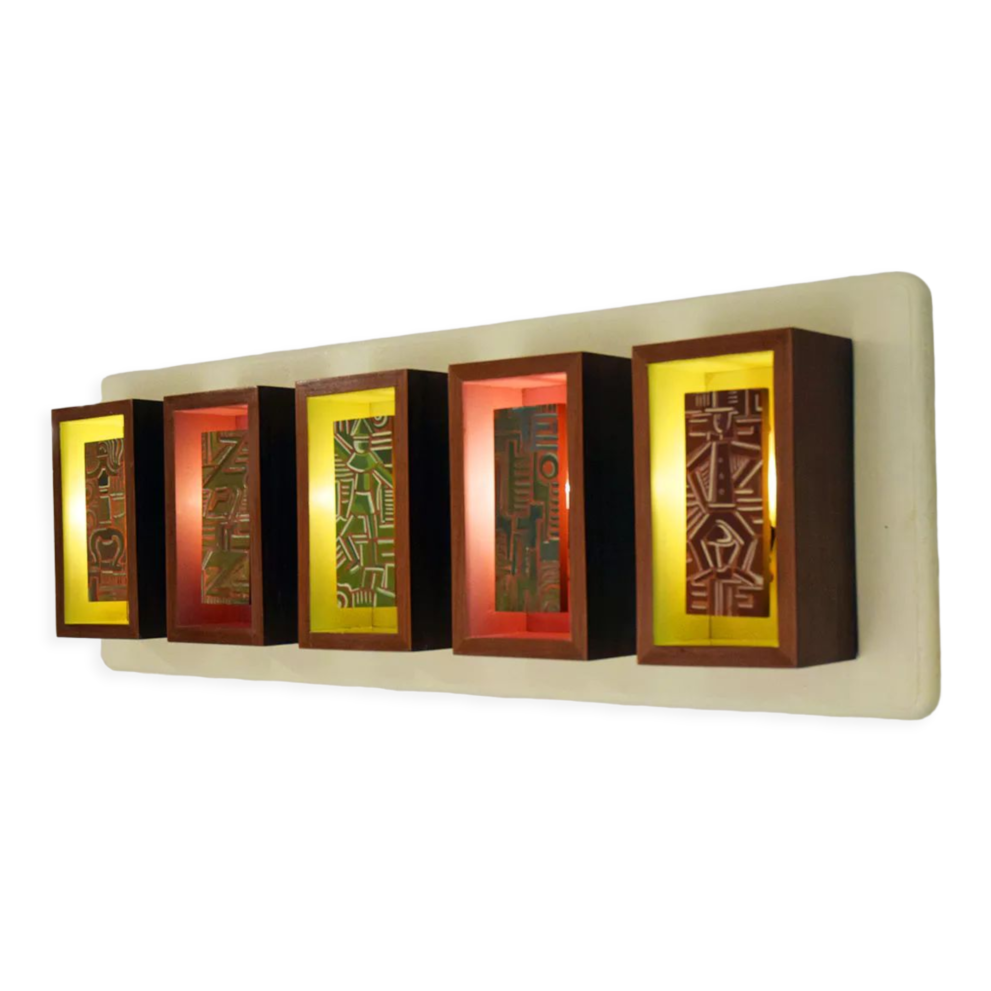 Panneau d’applique murale de style futuriste, années 1950