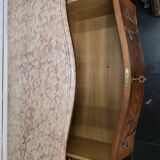 Louis XV style curved chest of drawers in marquetry