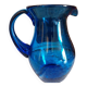 Blue carafe in bubbled blown glass similar to Biot glassware
