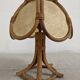 Lotus flower bedside lamp in skin and rattan from the 60s/70s
